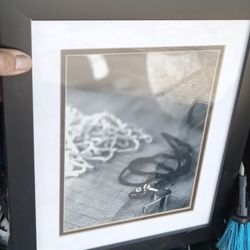 8 By 10" Framed And Matted Basketball Wall Hanging  Piece 