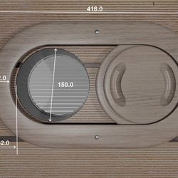 Sauna Ventilation Slider Cover – Fits 6" Vent Hole/16.5" x 9.5" x 1"/Clear Cedar