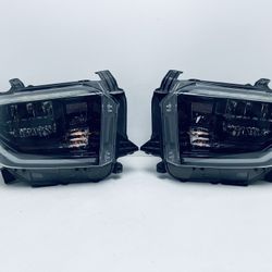 2018-2021 TOYOTA TUNDRA LEFT AND RIGHT SIDE HEADLIGHT LED OEM BLACK