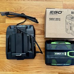 EGO POWER+ 5.0 AH 56V BATTERY WITH CHARGER - BA2800T. BRAND NEW