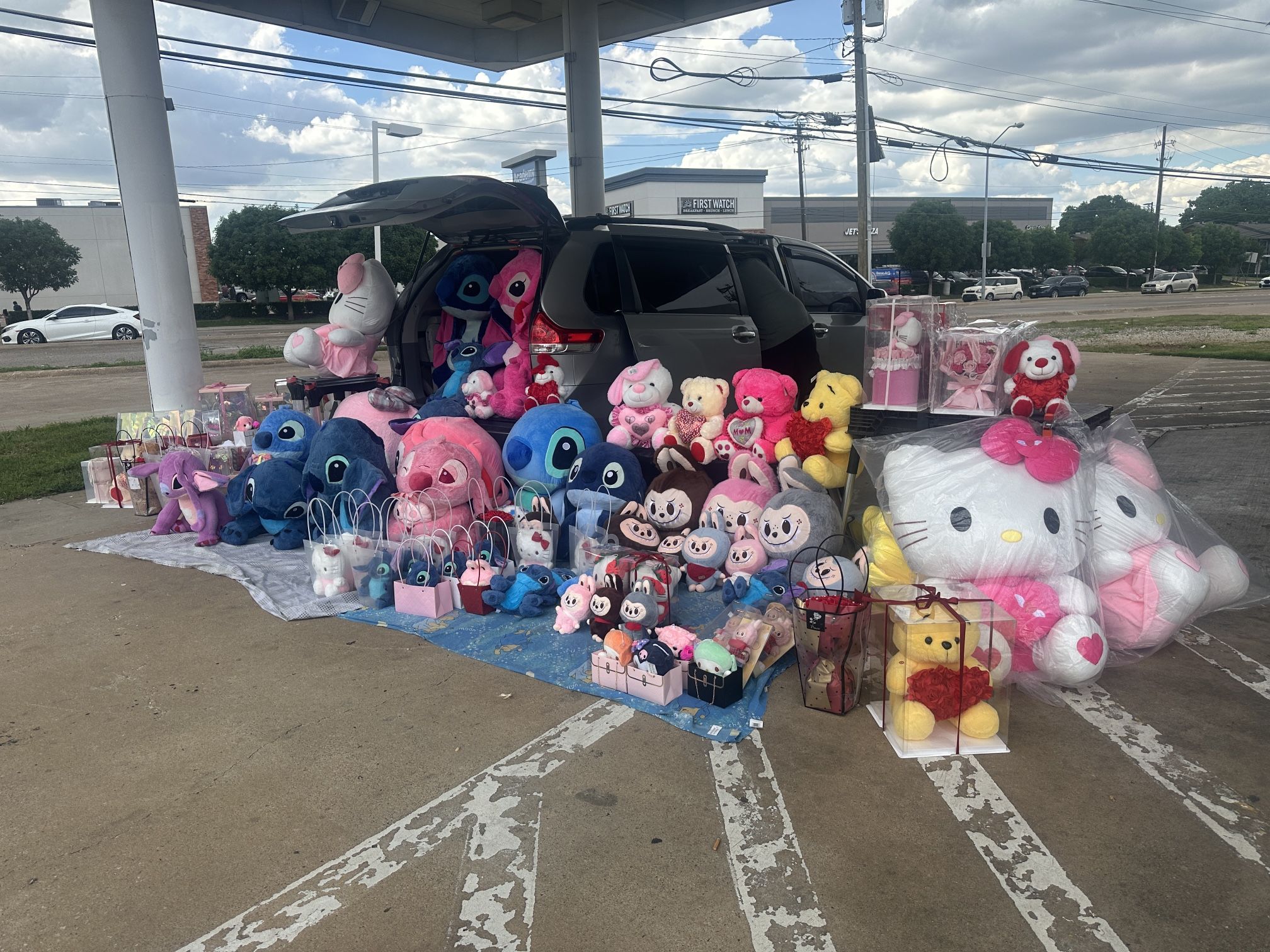 Stitch And Hello Kitty Plushies