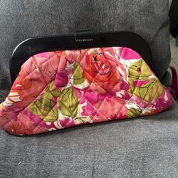 Vera Bradley Pink and Green Floral Clutch