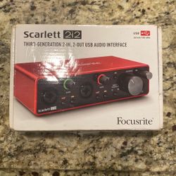 Scarlett 2i2 Focusrite 3rd Gen Audio Interface 
