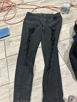 Black Distressed Skinny Jeans