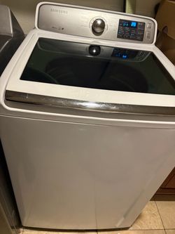 White Samsung Washer & Grey Maytag Dryer