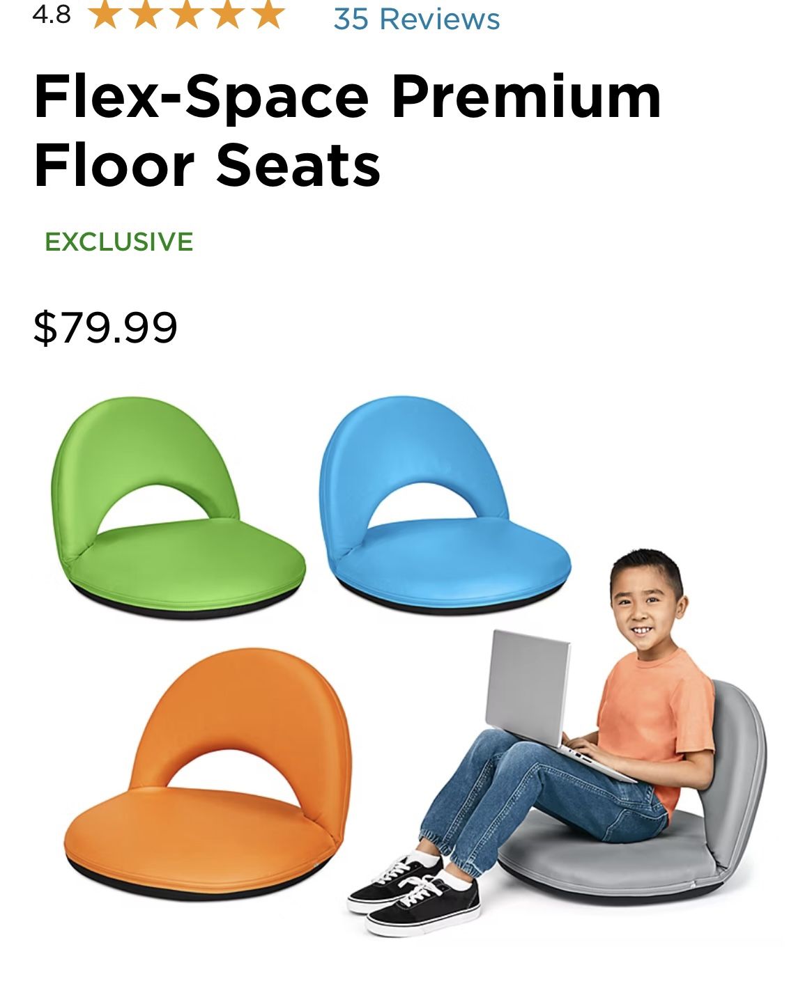 Lakeshore FlexSpace Chair, Floor Seat, Lap Desk & 9x12 FlexSpace Carpet