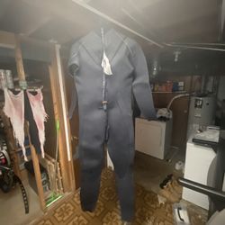 Wet Suit Size L    W/shoes, socks and head wear.