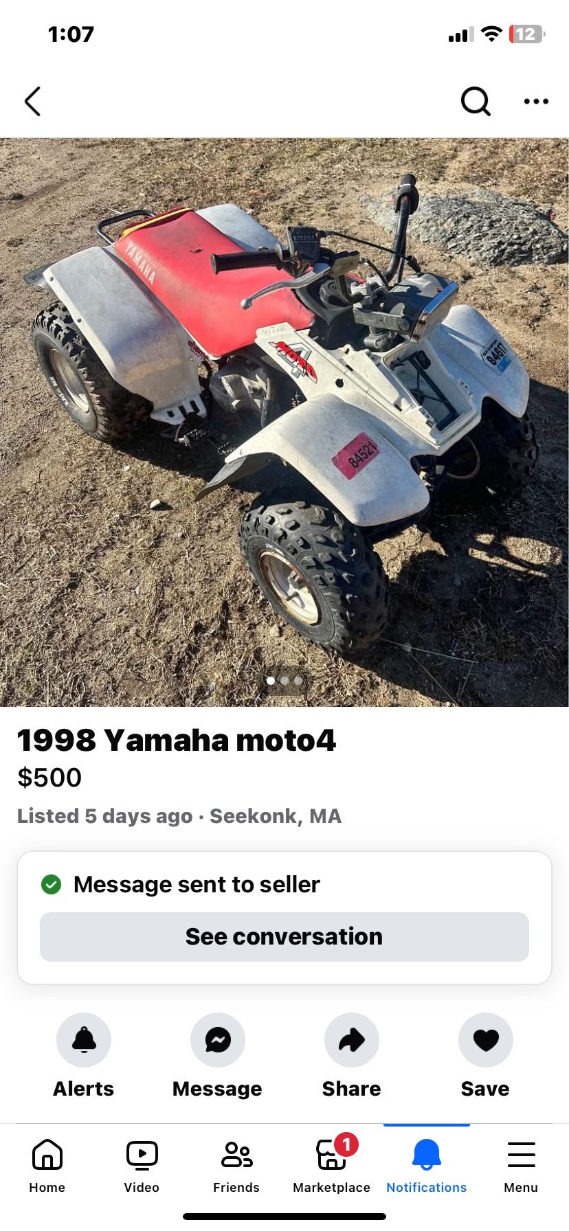 Yamaha Yfm80 Moto4 Quad