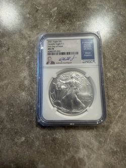 🔥2021 Silver Eagle Business Strike Type 1 NGC MS70 FDOI Rhett Jepson Signed!🔥