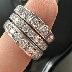 White Gold Stacked Diamond (Mined) Rings 