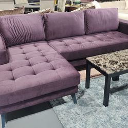 Sectional purple Velvet 115x60