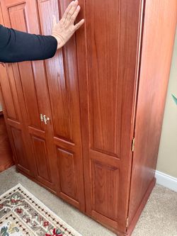 Large Wooden Armoire Wardrobe Cabinet