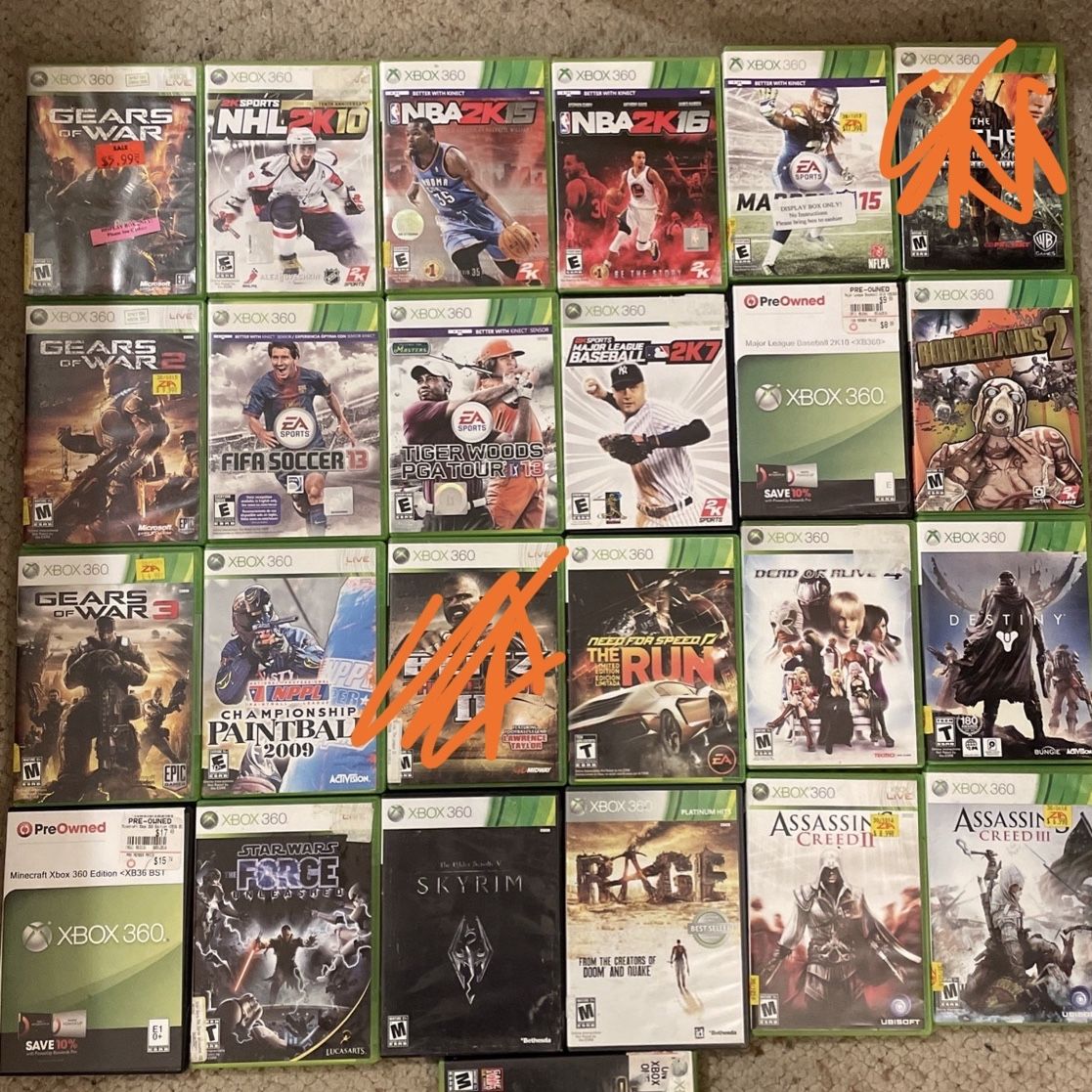 Assortment Of Xbox 360 Video Games $85