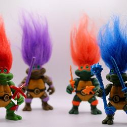 Vintage TMNT 1993 Teenage Muntant Ninja Turtles  Troll Dolls