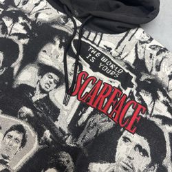 Scarface Tapestry Hoodie Pullover AOP Size Large 