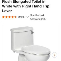 Compact Cadet 3 FloWise 1-Piece 1.28 GPF Single Flush Elongated Toilet in White with Right Hand Trip Lever