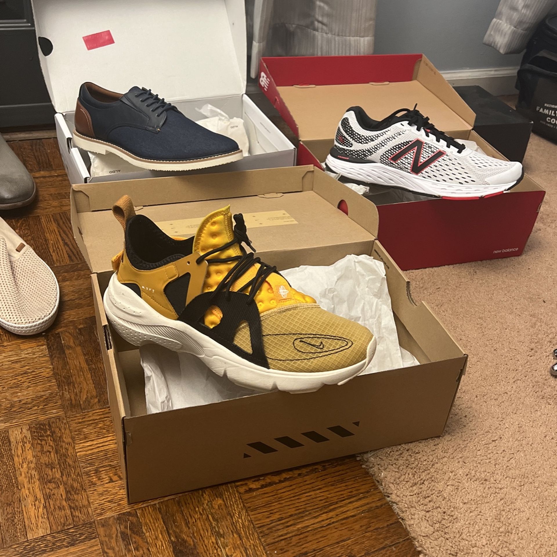 Aldo’s, Nikes, Chelsea boots