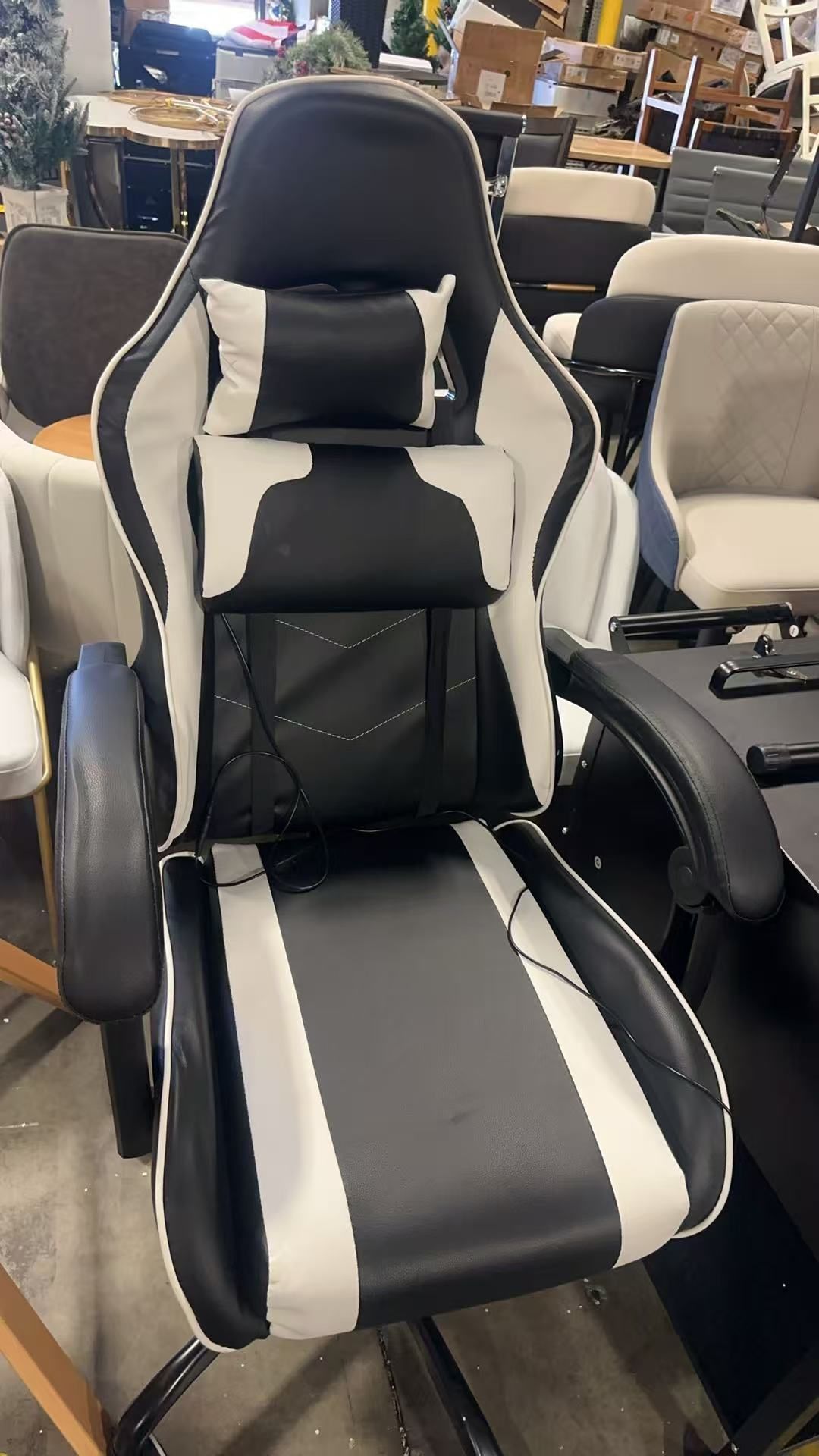 Homall Gaming Chair, Office Chair High Back Computer Chair Leather Desk Chair Racing Executive Ergonomic Adjustable Swivel Task Chair with Headrest an