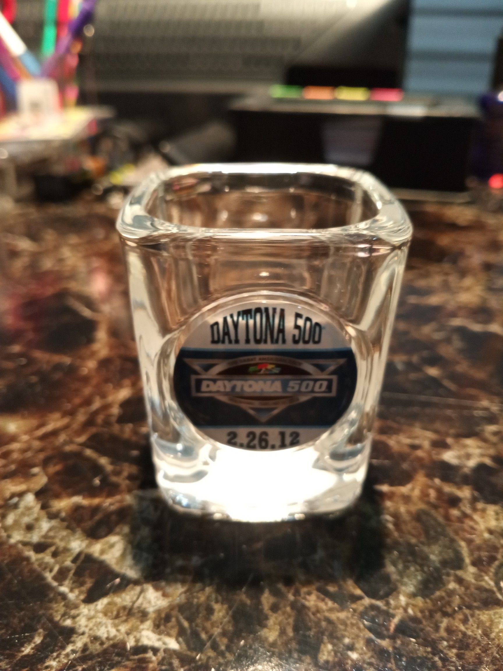 NASCAR Official Daytona 500 2.26.12 Square Shot Glass