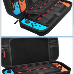 daydayup Switch Carrying Case Compatible with Nintendo Switch/Switch OLED, with 20 Games Cartridges Protective Hard Shell Travel Carrying Pouch for Co