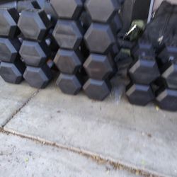 Brand new Rubber Hex Dumbbells 10 15 20 25lb Pairs