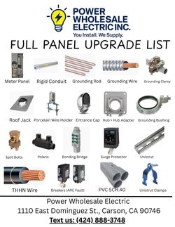 Supplies For A Panel Upgrade 