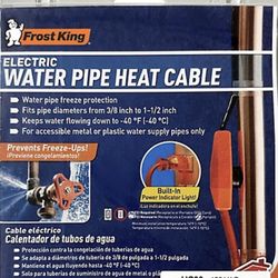 Frost King Water Pipe Heat Cable 3-7 Feet Brand New