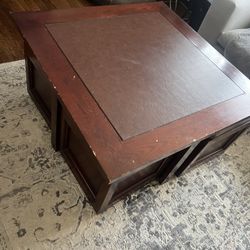 Square Coffee Table With 4 Stools From Macys 