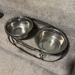 Double Dog Bowl Feeder Bowl Set 