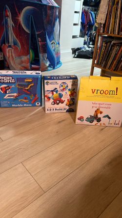 STEM Educational Toy Bundle – Design & Drill, Battat Crane & Learning Resources
