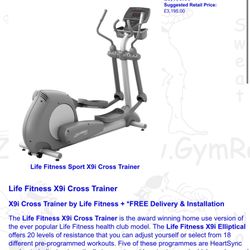 Life Fitness X9i Elliptical / Home gym