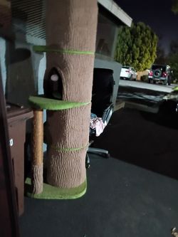 6' cat tree designed like tree trunk