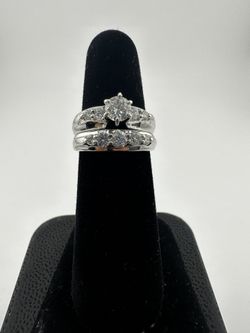 Round Brilliant Natural Diamond Ring 14k White Gold 