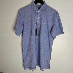 Holderness & Bourne The Hunter Shirt Golf Polo Mens Medium Cobalt & White NWT
