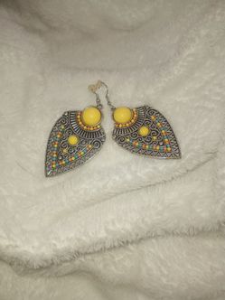 Yellow Indian earrings