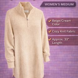 Old Navy Women’s Quarter-Zip Knit Sweater – Size Medium  