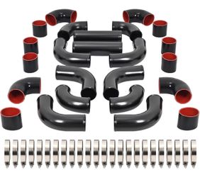 12 PCS 3" Universal Aluminium Turbo Intercooler Piping & Silicone