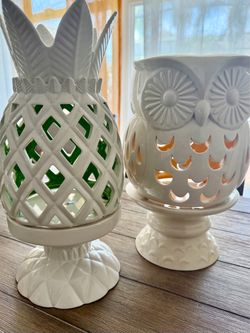 Bath and Body works lot 2 candle holders ceramic retired