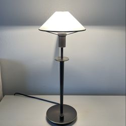 Holtkoetter White Glass Shade Olde Bronze Halogen Desk Lamp 