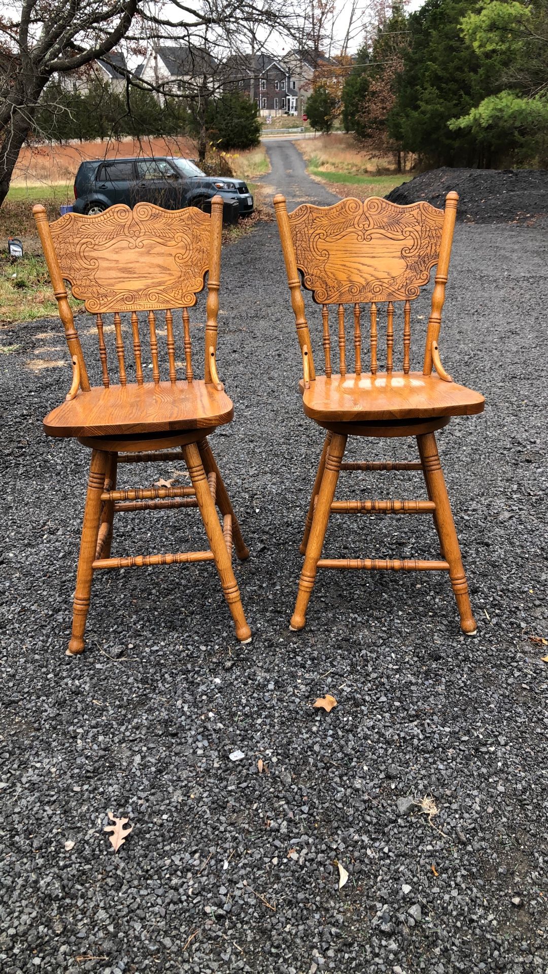 Solid Oak Rotation Stool