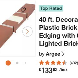 Agree RG840S Lets Light It 40ft Decorative Plastic Brick Edging