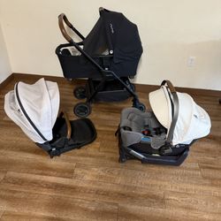 Nuna triv Next stroller and car seat and bassinet 