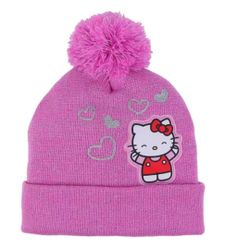 Hello Kitty pink beanie hat