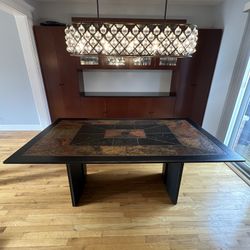 Elegant Dining Table - Wood and Tile