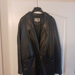 Leather Coat Women's M 