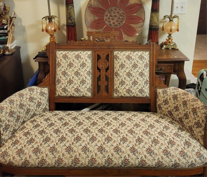 Eastlake Victorian Settee Sofa Couch