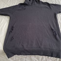 Black Short, Sleeved Hoodie Logo