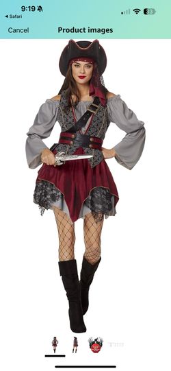 Spirit Halloween Adult Castaway Cutie Pirate Costume - The Signature Collection | Pirate Cosplay | Classic Halloween