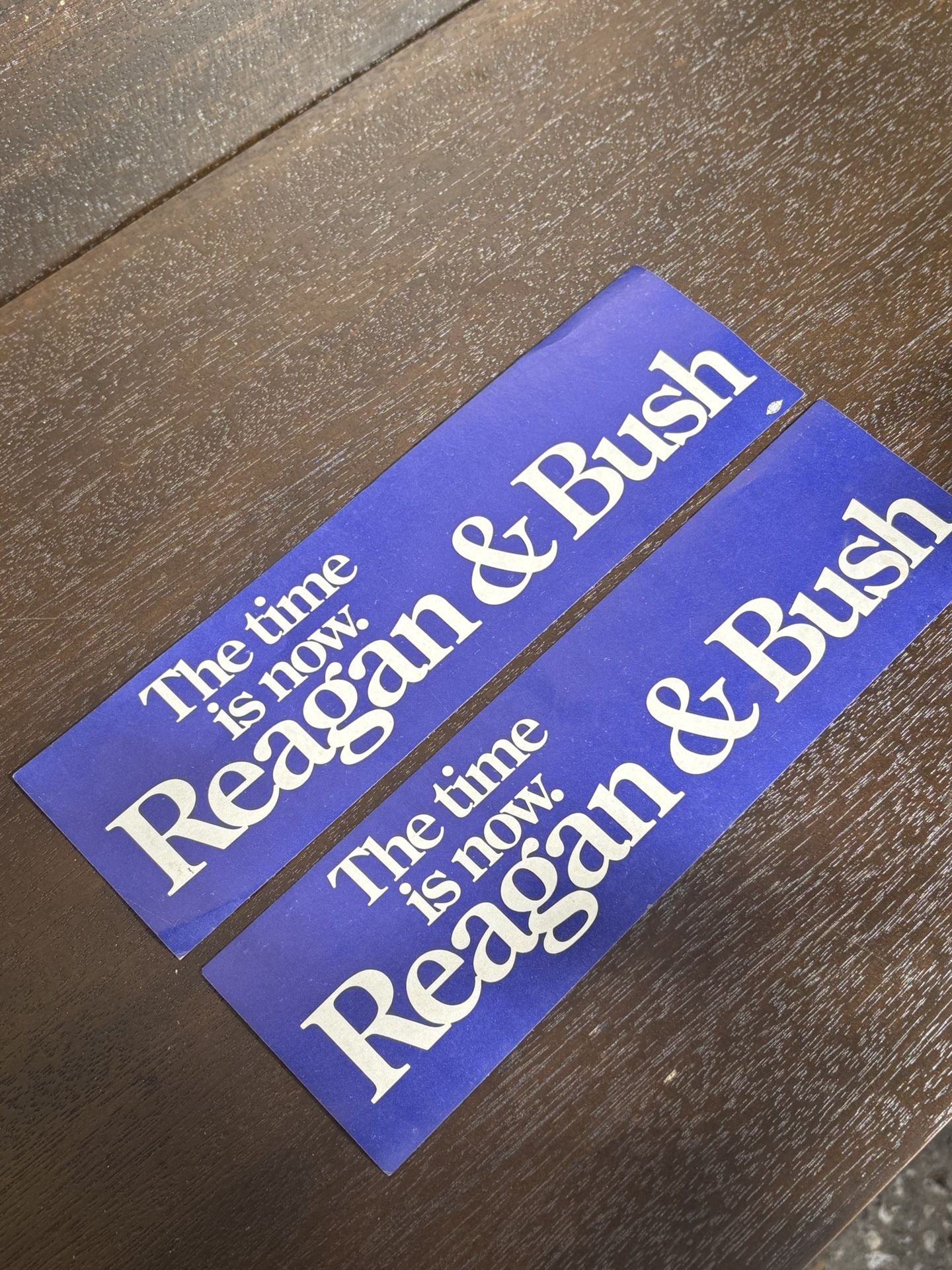 Rare vintage political bumper stickers - still intact