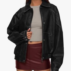 Prettygarden Faux Leather Jacket